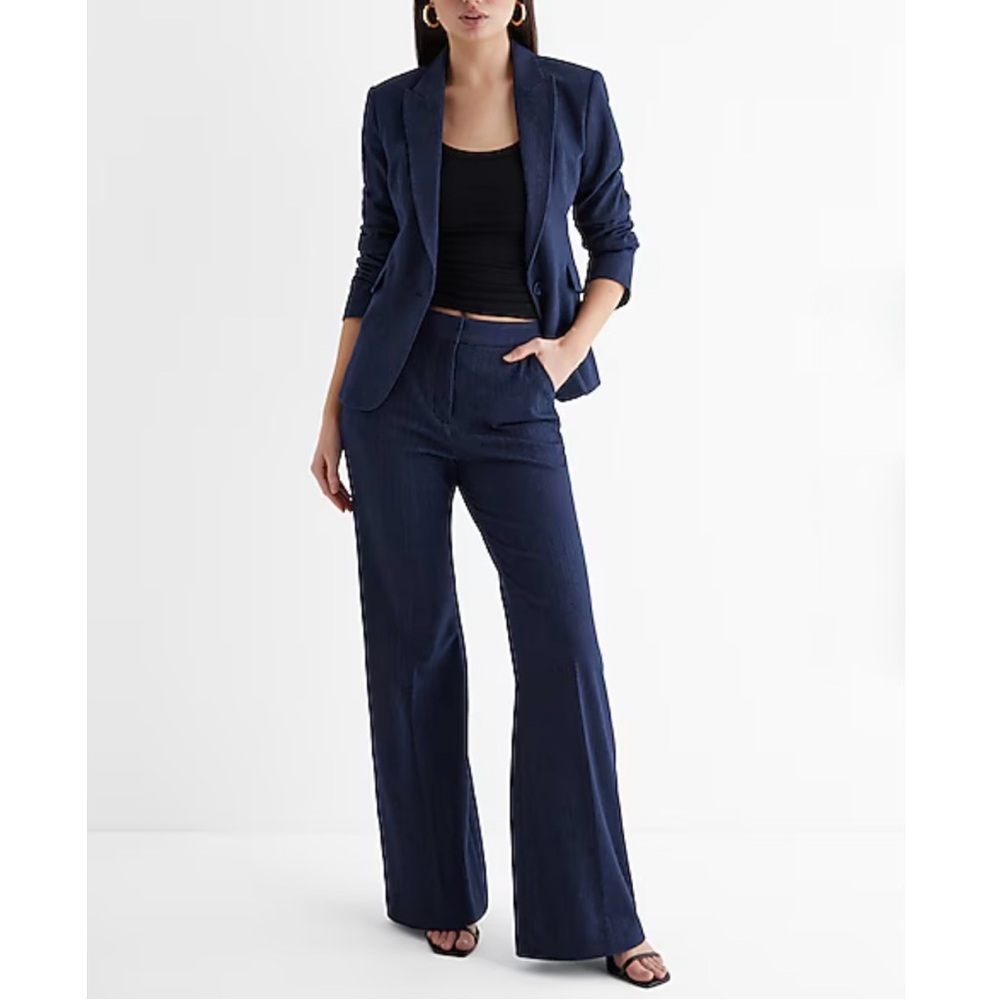 Express Editor Collection Blazer, Denim Like Fabric, Soft, Stretch Twill, - Picture 15 of 15